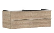 Тумба под раковину подвесная Hansgrohe Xelu Q 136х55 см МДФ натуральный дуб ручки хром 54088000