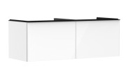 Тумба під раковину Hansgrohe Xelu Q 136х55 см МДФ глянсовий білий ручка матовий чорний 54066670