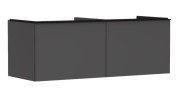Тумба під раковину підвісна Hansgrohe Xelu Q 136х55 см МДФ сірий матовий ручка чорний матовий 54067670