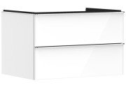 Тумба под раковину подвесная Hansgrohe Xelu Q 78х55 см МДФ глянцевый белый ручка хром 54074000