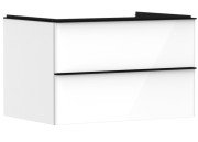 Тумба под раковину подвесная Hansgrohe Xelu Q 78х55 см МДФ глянцевый белый ручка матовый черный 54074670