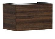 Тумба под раковину подвесная Hansgrohe Xelu Q 78х55 см МДФ темный орех ручка матовый белый 54057700