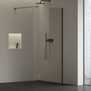 Душевая неподвижная стенка Ravak Walk-In Air Wall 110 черный профиль стекло transparent GW9WD0300Z1C