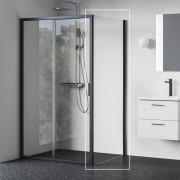 Душевая боковая стенка Ravak Blix II NBLPS 80 профиль черный стекло transparent 9BM40300Z1