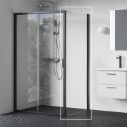 Душевая боковая стенка Ravak Blix II NBLPS 90 профиль черный стекло transparent 9BM70300Z1
