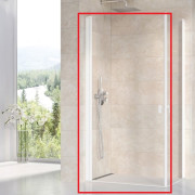 Душевая дверь Ravak Chrome CRV1-80 распашная профиль белый матовый стекло transparent 1QV40E01Z1