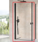 Душевая дверь Ravak Chrome CRV1-80 распашная профиль черный стекло transparent 1QV40301Z1