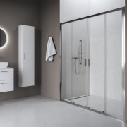 Душові двері Ravak Blix II NBLDP4-190 розсувні профіль полірований алюміній скло transparent 0YML0C00Z1