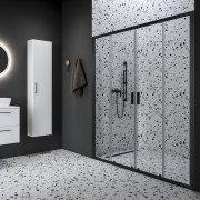 Душові двері Ravak Blix II NBLDP4-140 розсувні профіль чорний скло transparent 0YMM0300Z1