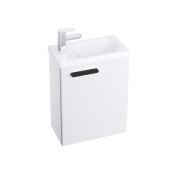 Тумба под раковину подвесная Ravak SD Chrome II 400 ДСП/МДФ белый черная ручка X000001750