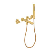 Змішувач для ванної кімнати Hansgrohe Axor Citterio C настінний з душовим гарнітуром поліроване золото 49481990
