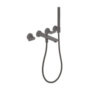 Смеситель для ванной Hansgrohe Axor Citterio C настенный с душевым гарнитуром матовый черный хром 49480340