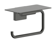 Тримач для туалетного паперу Hansgrohe AddStoris S з полицею метал матовий чорний хром 41789340