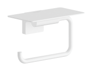 Тримач для туалетного паперу Hansgrohe AddStoris S з полицею метал матовий білий 41789700