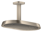 Верхний душ Hansgrohe Axor ShowerSphere 370х220 мм 2 режима EcoSmart с потолочным подсоединением матовый никель 39758820