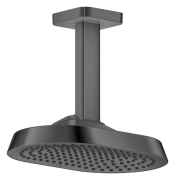 Верхний душ Hansgrohe Axor ShowerSphere 250х160 мм 1 режим EcoSmart+ с потолочным подсоединением матовый черный хром 39771340
