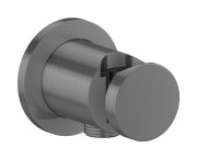 Шланговое подсоединение Hansgrohe Axor One с держателем ручного душа матовый черный хром 48780340