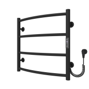 Електрична сушарка для рушників Arte Radiator Sora 500х500/4 праве підключення JD03 нержавіюча сталь чорний SRE.50.50.4.B.R.3