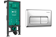 Система инсталляции для подвесного унитаза Hansgrohe iFrame Universal с клавишей смыва Original Q хром 99001000