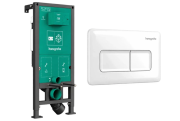 Система інсталяції для підвісного унітазу Hansgrohe iFrame Universal із клавішею змиву Original Q білий глянець 99001450