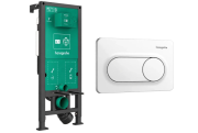 Система инсталляции для подвесного унитаза Hansgrohe iFrame Universal с клавишей смыва Original S белый матовый 99002700