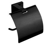 Тримач для туалетного паперу VBI Mercury із кришкою метал чорний VBI-040213BL