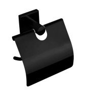 Тримач для туалетного паперу VBI Saturn із кришкою метал чорний VBI-040313BL