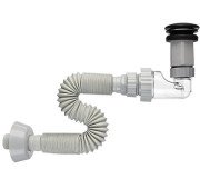 Сифон для раковини VBI меблевий з чорним клапаном VBI-059101BL