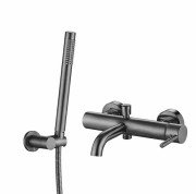 Смеситель для ванной VBI Milano с душевым гарнитуром графит VBI-050106GR