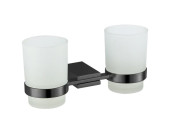 Склянка для зубних щіток VBI Neptune подвійна з тримачем чорний VBI-040514BL