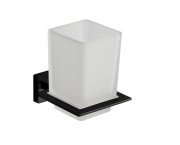 Стакан для зубных щеток VBI Mercury с держателем черный VBI-040204BL