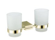 Склянка для зубних щіток VBI Neptune подвійна з тримачем золото VBI-040514GL