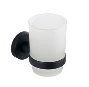 Стакан для зубных щеток VBI Venus с держателем черный VBI-040004BL