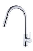 Змішувач для кухні VBI Flusso одноважільний з висувною лійкою хром VBI-055000CH