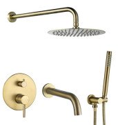 Душевая система скрытого монтажа VBI Milano со смесителем матовое золото VBI-050110BG