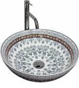 Раковина для ванної VBI Arcile ⌀40 см кераміка синій візерунок VBI-016102