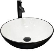 Раковина для ванной VBI Amalfi ⌀39,5 см керамика черный/белый VBI-013401