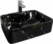 Раковина для ванной VBI Forli 48х37 см керамика black marmo glossy VBI-011107
