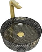 Раковина для ванної VBI Sepino ⌀35 см скло чорний VBI-016301