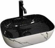 Раковина для ванной VBI Ravenna 46х33 см керамика white black marmo VBI-011230