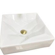 Раковина для ванної VBI Troia 41х40,5 см штучний камінь білий глянсовий VBI-016400