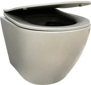 Унітаз підвісний VBI Vulcano 36х49,5 см з сидінням кераміка світло-сірий матовий VBI-020416