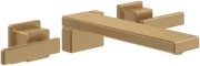 Смеситель для раковины Villeroy & Boch Mettlach настенный на 3 отверстия матовое золото TVW12600400076