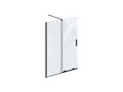 Нерухома стінка для душу Ravak Roll Walk In ROWI-140 з рухомим склом профіль чорний скло transparent X9WVM0300Z1