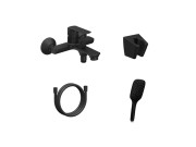 Змішувач для ванної кімнати Ravak Life з душовим гарнітуром матовий чорний X07S110