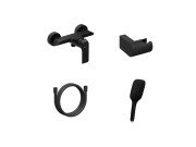 Смеситель для душа Ravak Flat с душевым гарнитуром матовый черный X07S116