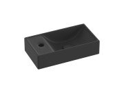 Раковина для ванної Ravak Veda 40,8 х22, 2 см отвір зліва кераміка матовий чорний XJXLD240000