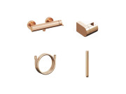 Змішувач для душу Ravak Espirit із душовим гарнітуром матове рожеве золото X07S132