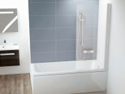 Шторка для ванны Ravak CVS1 80х150 см правостороння профиль матовый белый прозрачное стекло 7QR40E00Z1