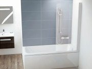 Шторка для ванны Ravak CVS1 80х150 см правостороння профиль матовый белый прозрачное стекло 7QR40E00Z1